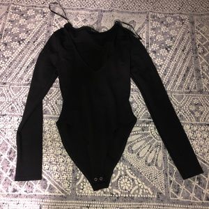 2 for $10 Black long Sleeve V-Neck Bodysuit - Size Small